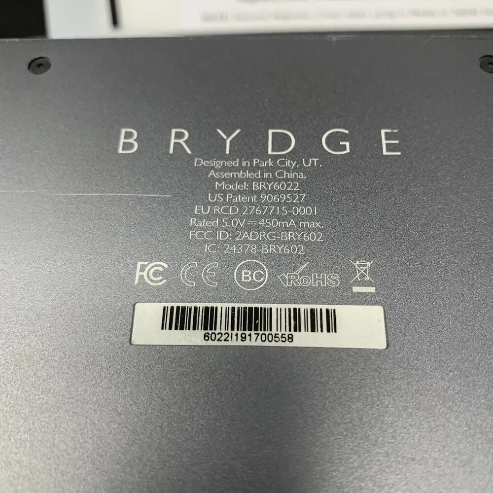 Brydge 12.9 Pro Keyboard iPad Pro 3rd Gen Cover No Oem Cable